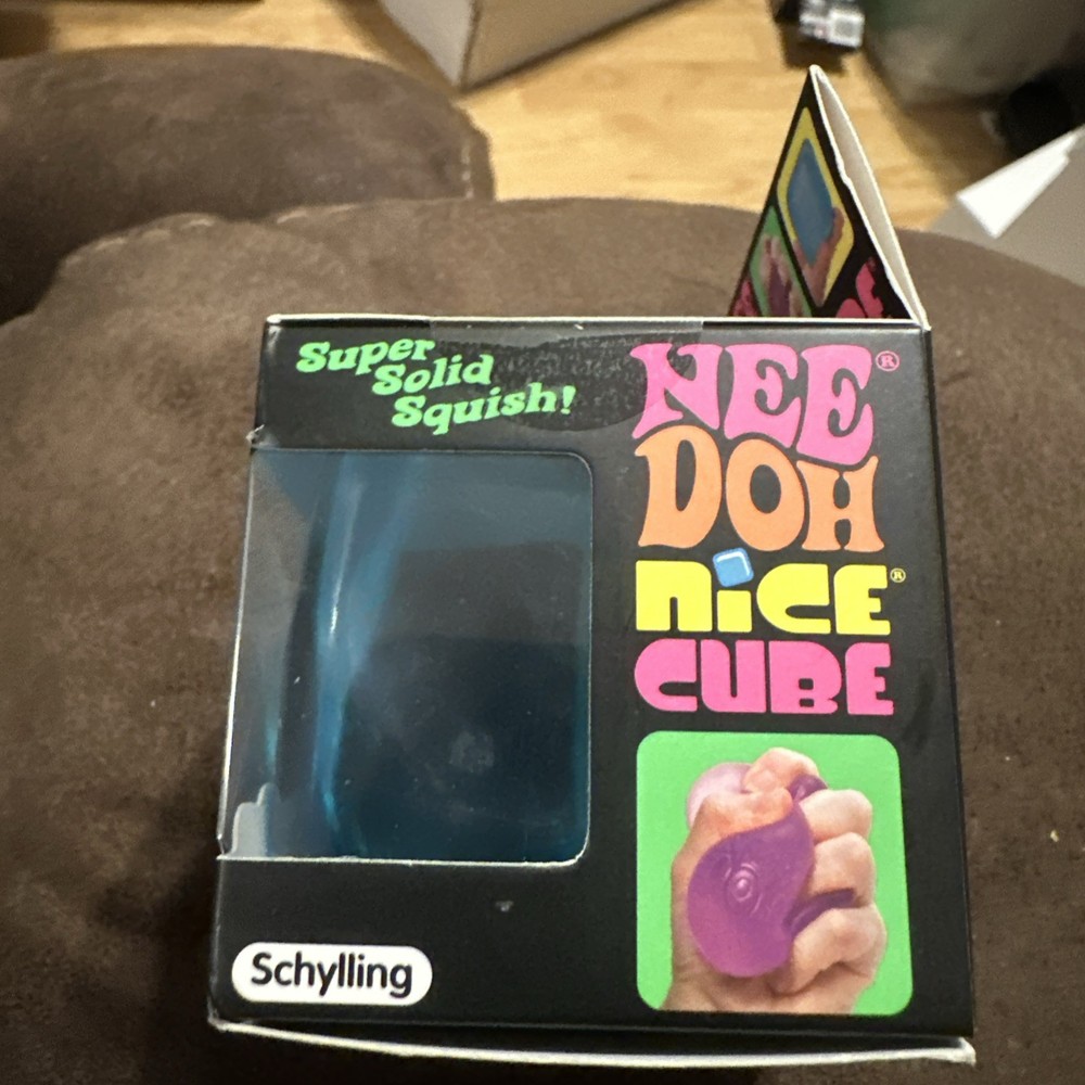 NeeDoh Nice Cube Super Solid Squeezable Stress Reliever Sensory Toy Blue