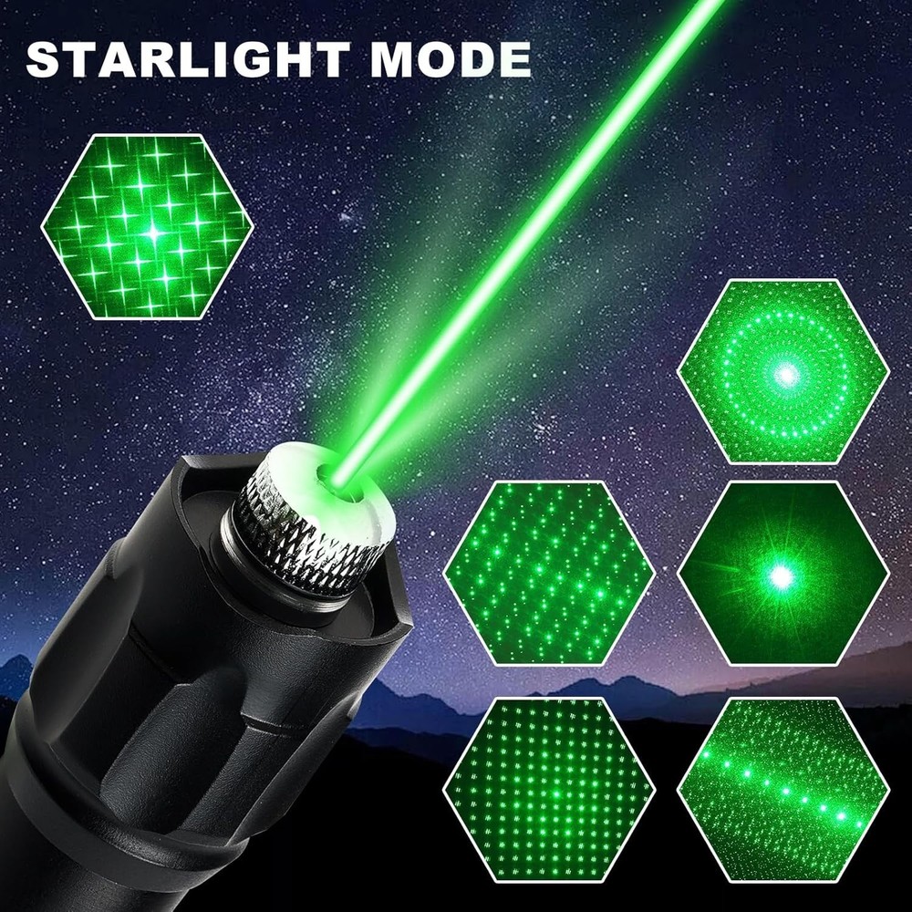 Rugged Green Laser Pointer - Adjustable Focus & Waterproof with Carrying Case