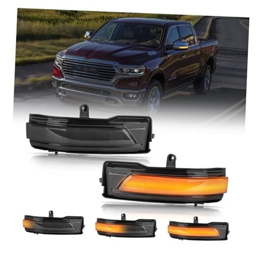 LED Sequential Dynamic Smoke Lens 2019~ Dodge Ram 1500 Mirror Turn Signal
