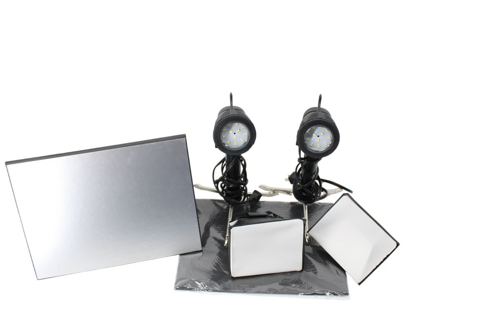 2 Mini Softbox Lights Reflector Boards Lot