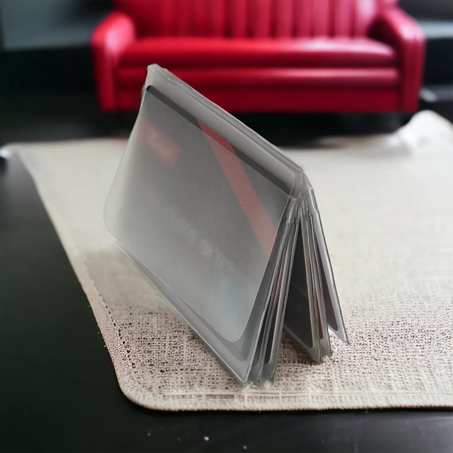 Set of 2 USA Made Trifold Plastic Wallet Inserts Picture Card Holder 6 Pages