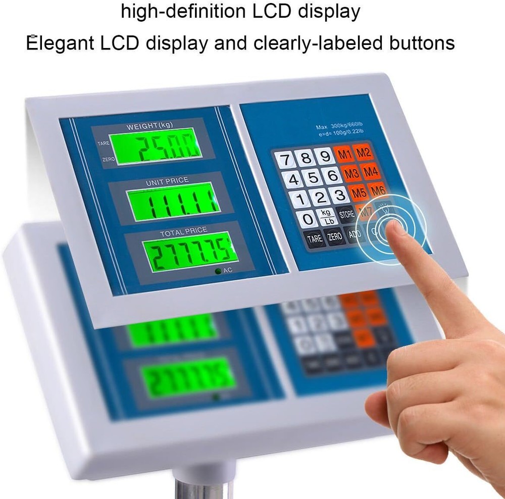 660lbs Weight Computing Digital Scale Floor Platform Scale Postal Scale LB/KG