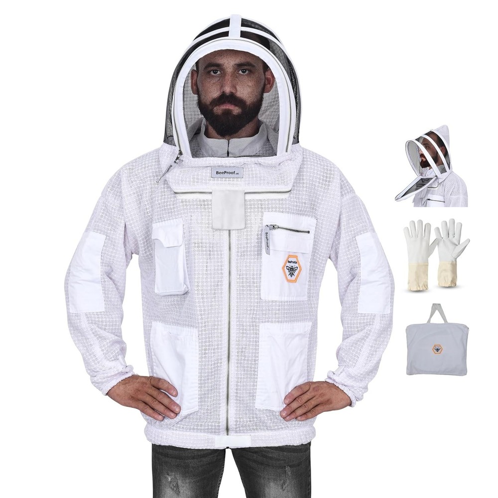 Beekeeper Ultra Ventilated 3 layer mesh Beekeeping Jacket Bee Hat Veil Small