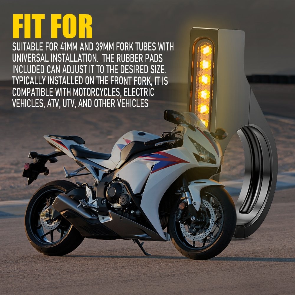 Switchback LED White/Amber Dynamic Signal DRL Turn For Light Pair Motorcycle