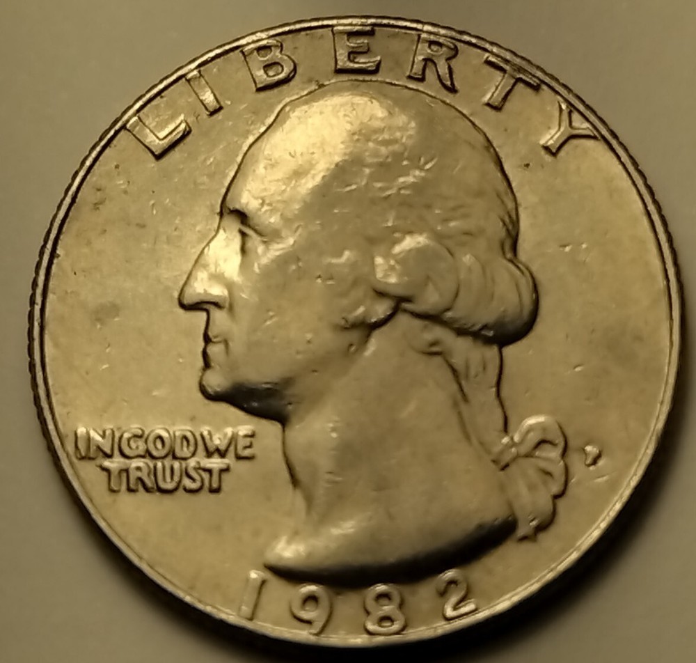 1982 P WASHINGTON QUARTER FILLED IN MINT MARK ERROR Circulated