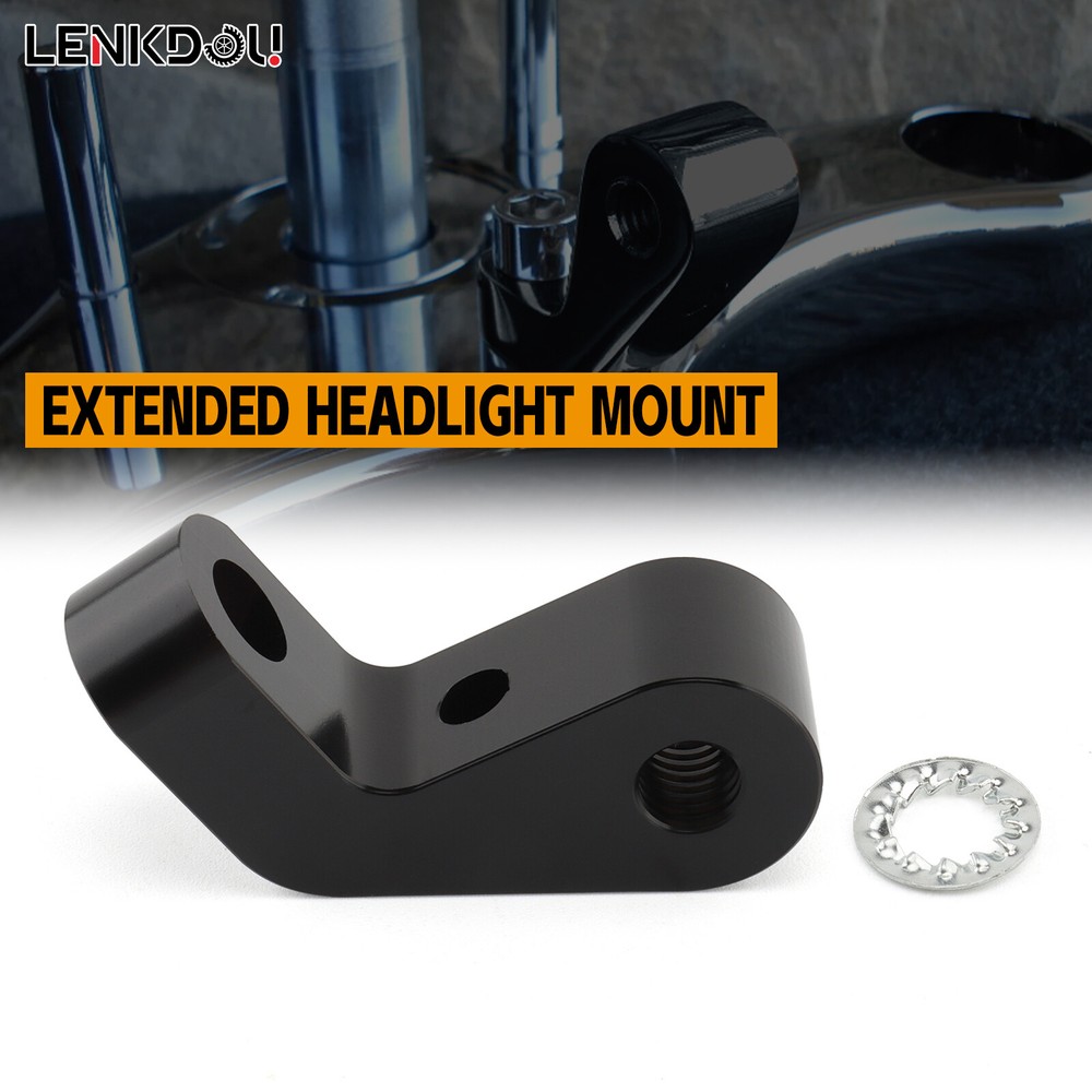 Extended Headlight Mounting Block Brackets For Harley Custom Headlight Mount H7