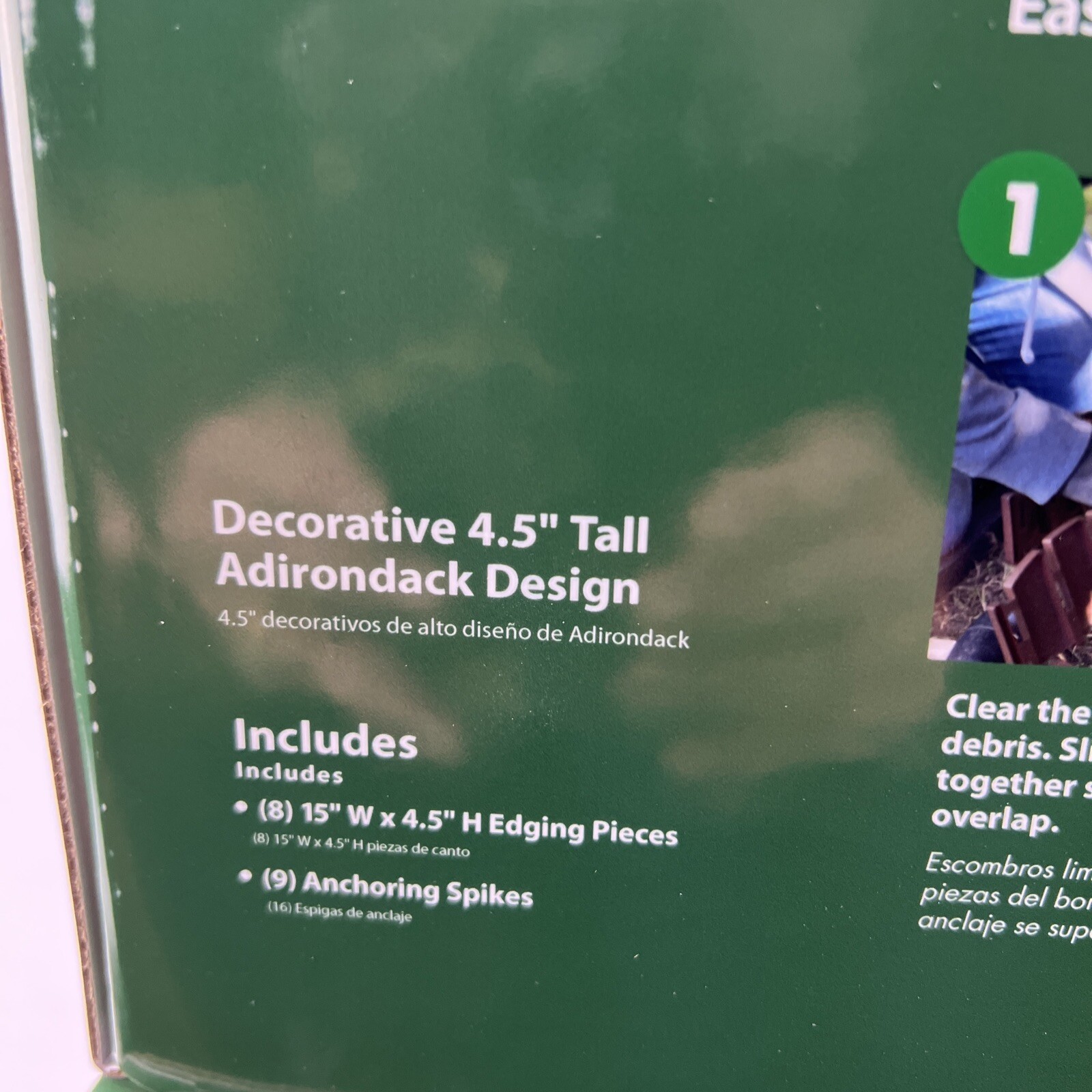 Vigoro 4.5" X 10ft Decorative Picket Fence Landscape Edging Kit Brown Lot of 2