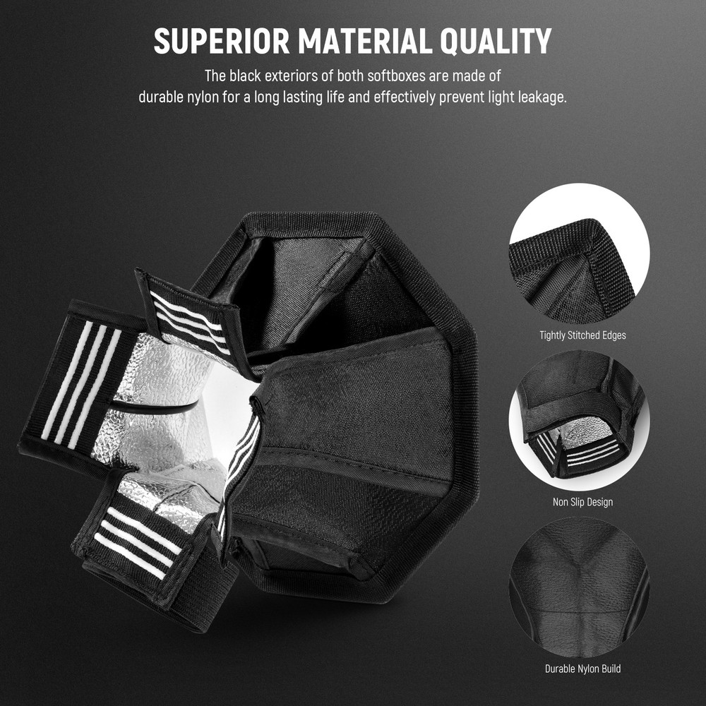 NEEWER NS5PD 2-Pack Flash Diffusers - Octagon/Rectangle for Godox