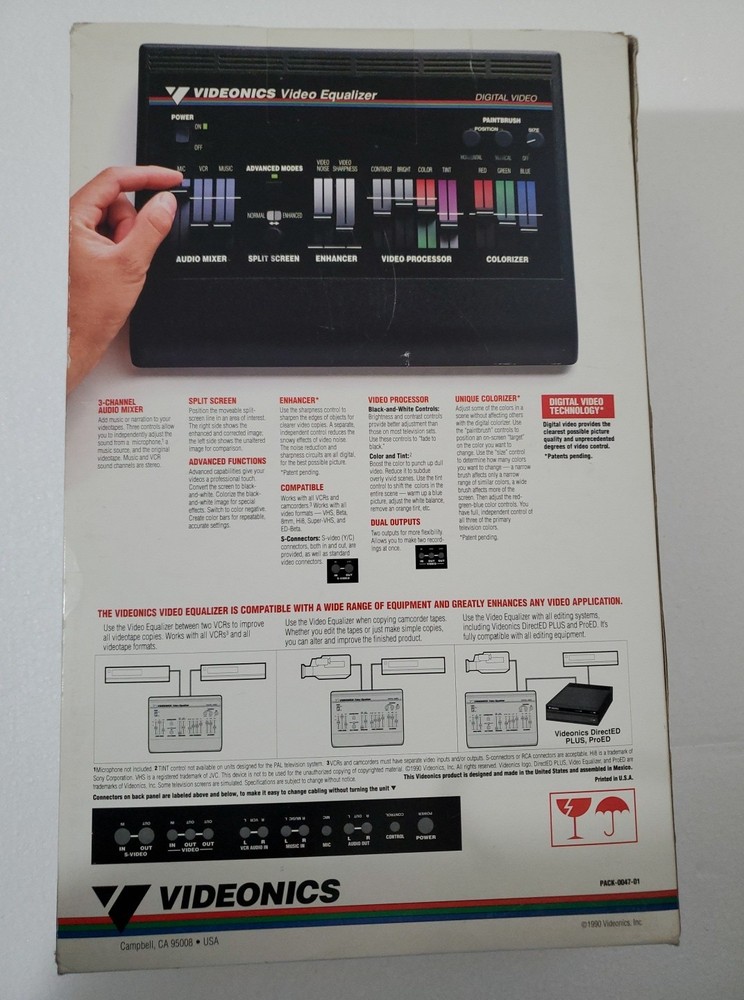 Videonics Video Equalizer Model VE-1 Processor Colorizer & Audio Mixer S-Video