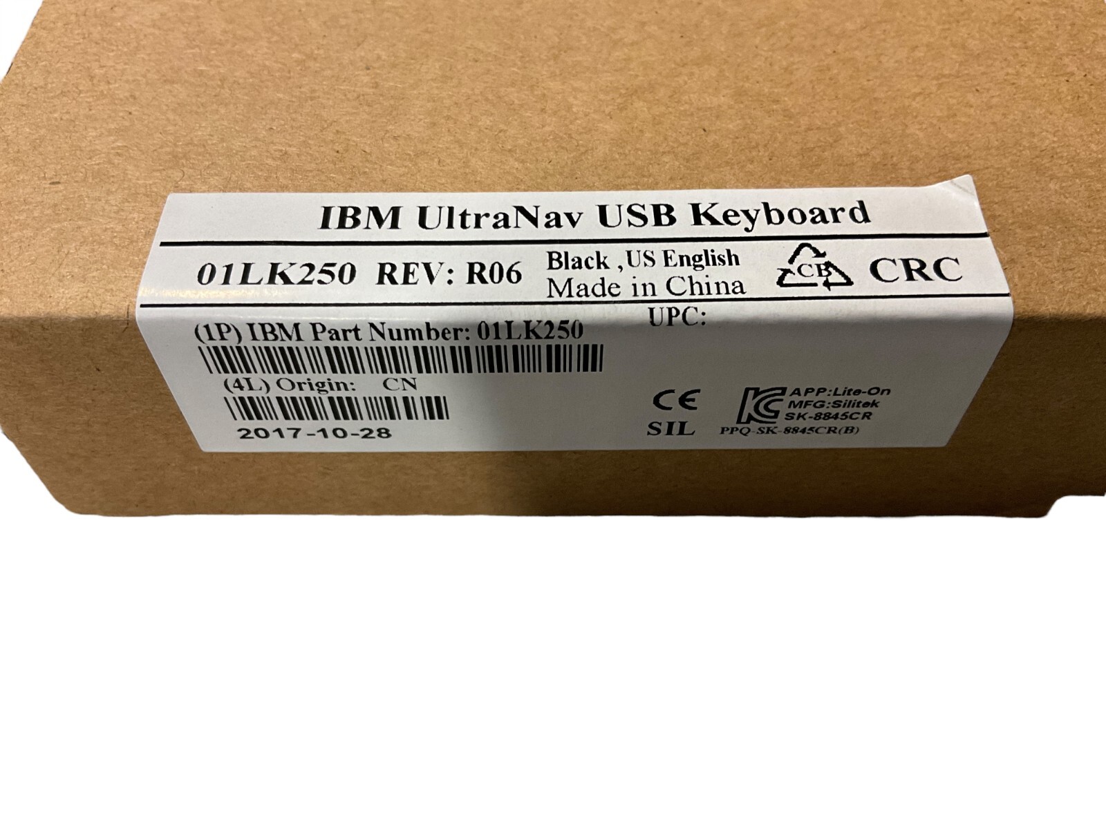 New Genuine Lenovo IBM SK-8845CR 01LK250 US ENGLISH ULTRANAV USB KEYBOARD BLACK