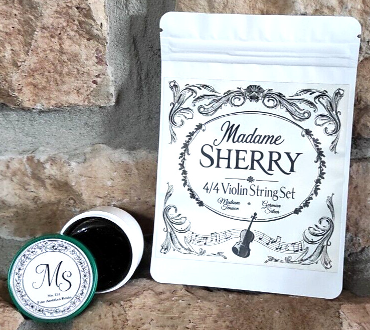 Violin String Set 4/4 Premium Strings Alloy Core Expressive Tone FREE Rosin