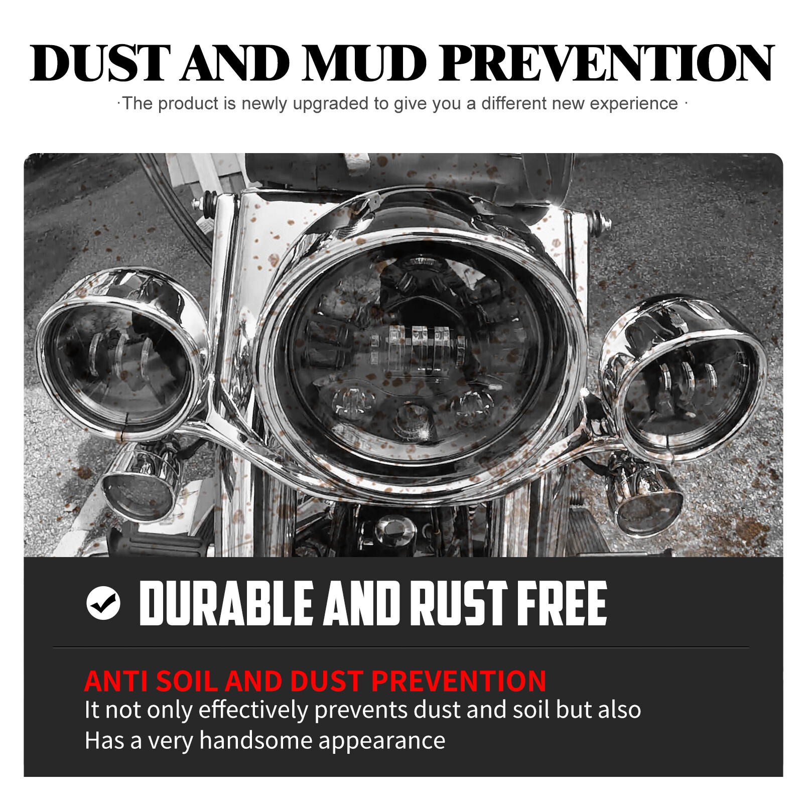 7" Headlight 4.5"Fog Light Visor Trim Ring Cover For Harley Softail Deluxe 94-17