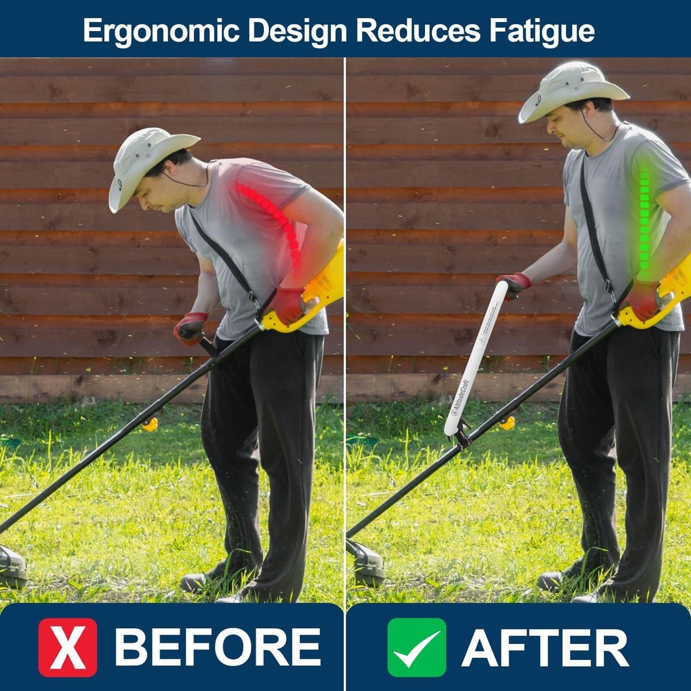 Upgraded Weed Eater Handle, String Trimmer Handle Extension, Ergonomic Back S...