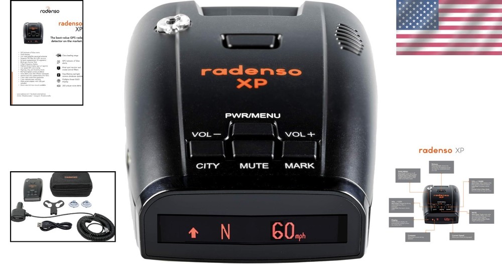 Oled Radar & Laser Detector with Automatic Sensitivity and GPS Lockouts Included