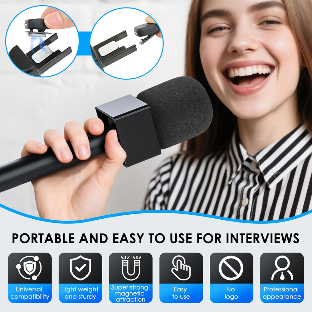 Handheld Adaptor for Interview Mic, Mic Handle Compatible with DJI, Rode and All