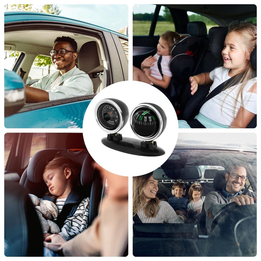 Dash Mount Compass Navigation Ball with Temperature Tester For Car