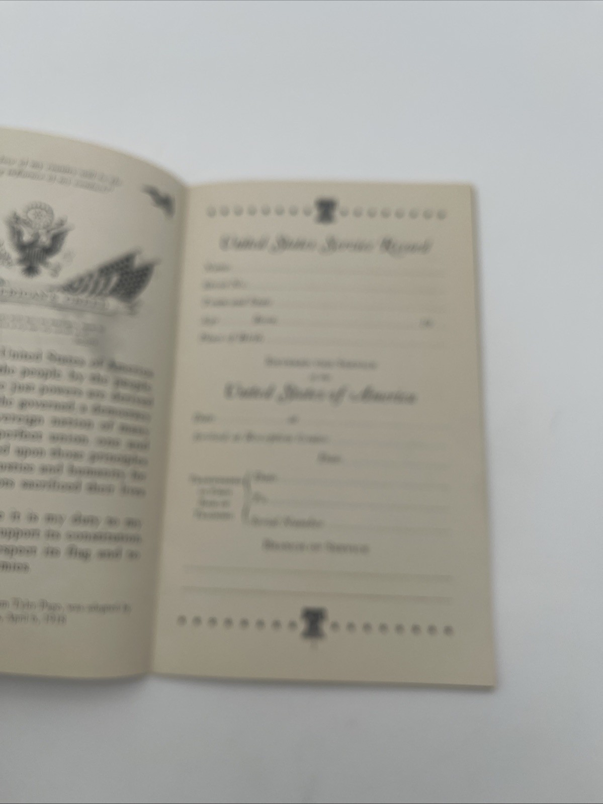 WWII Army Navy Marines War Service Record Book Military Ranks Medals Blank 1942