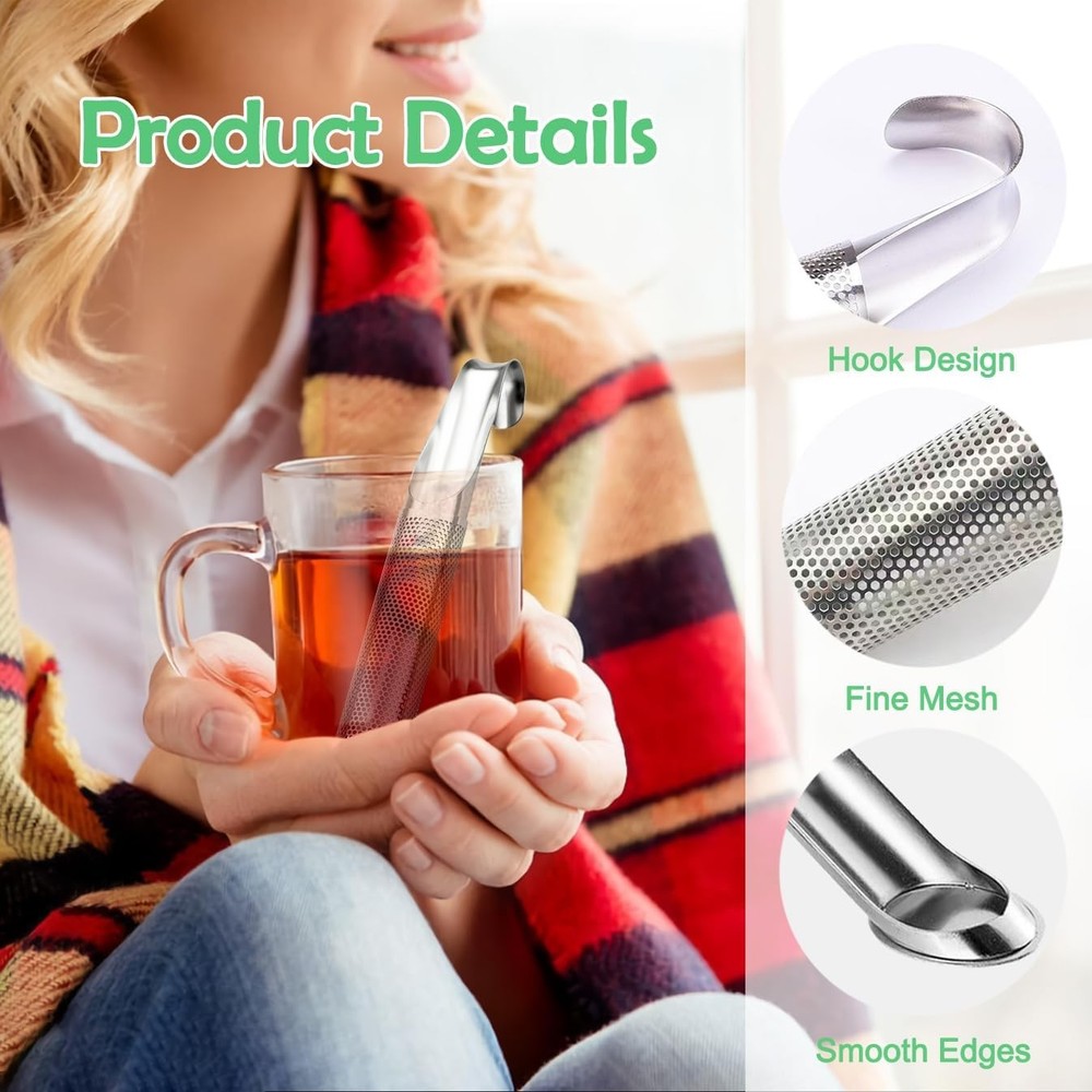 2 Pack Long Handle Tea Infuser Stainless Steel Extra Fine Mesh Strainer Steeper