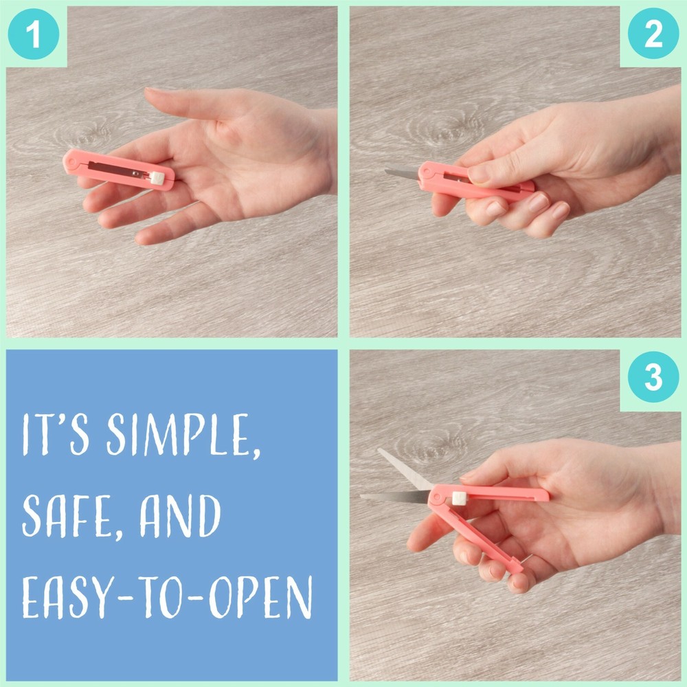Push Open Safety Folding Scissors