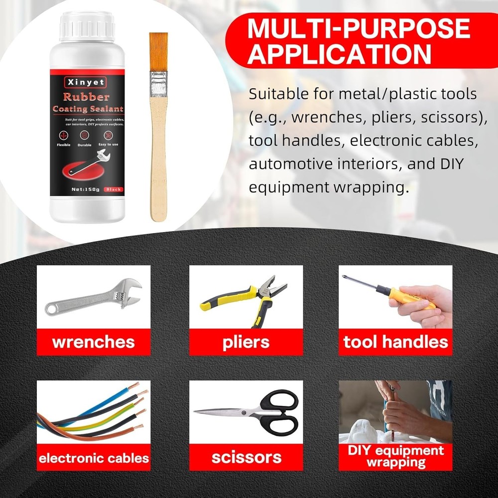 150ml Tool Dip Rubber Coating, Rubber Dip for Tools, Waterproof, Flexible Pee...