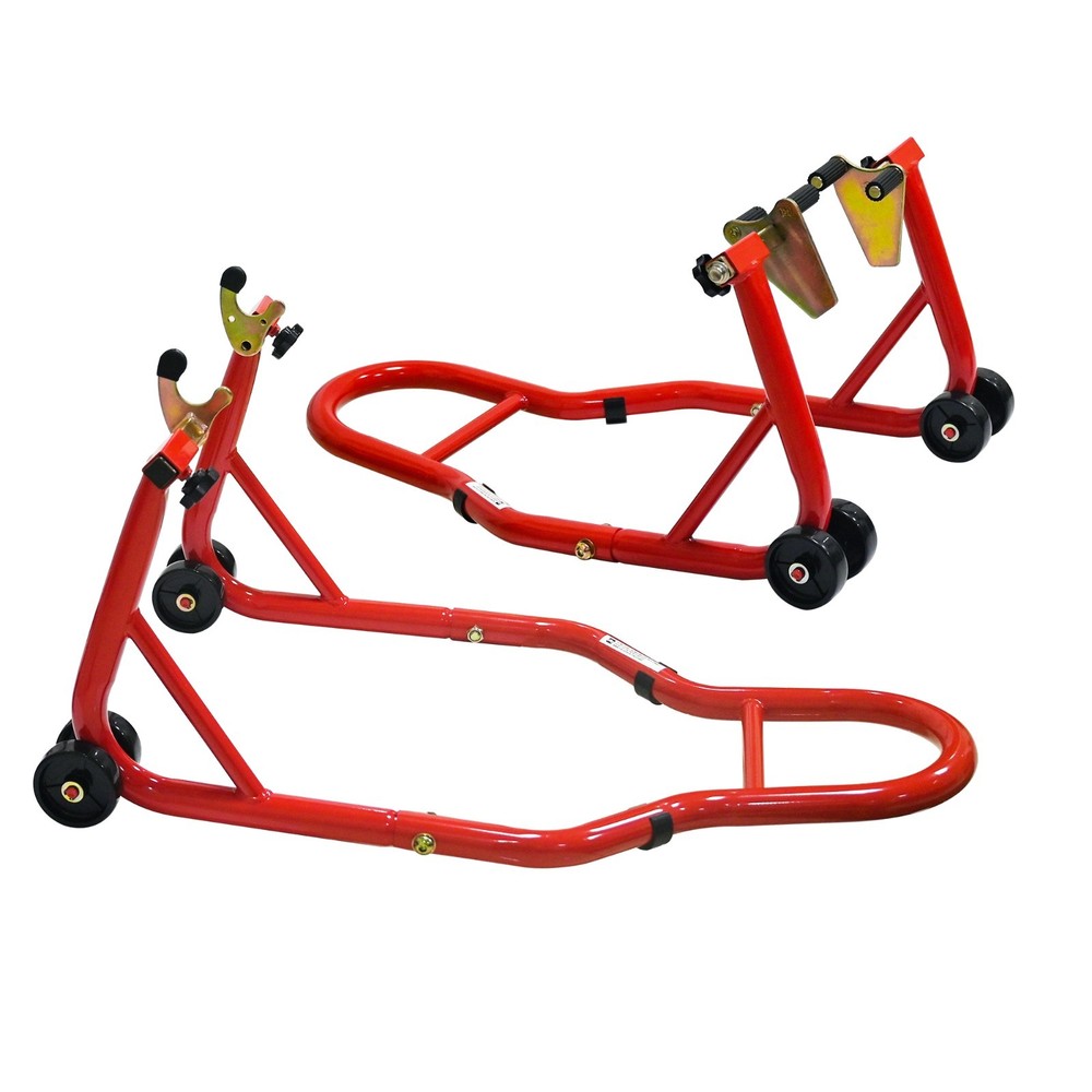 Motorcycle Stand Lift 880 lbs Front & Rear Fork Stand Spoolift Paddock Swingarm