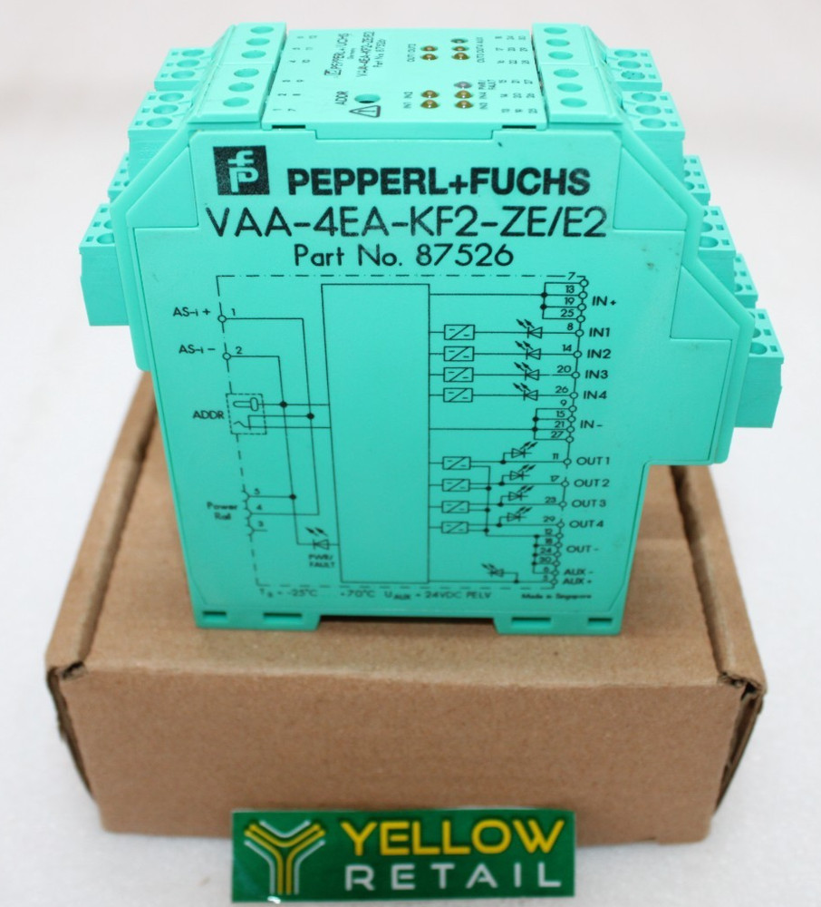 PEPPERL+FUCHS VAA-4EA-KF2-ZE/E2 AS-INTERFACE (AS-i) SENSOR/ACTUATOR MODULE 87526