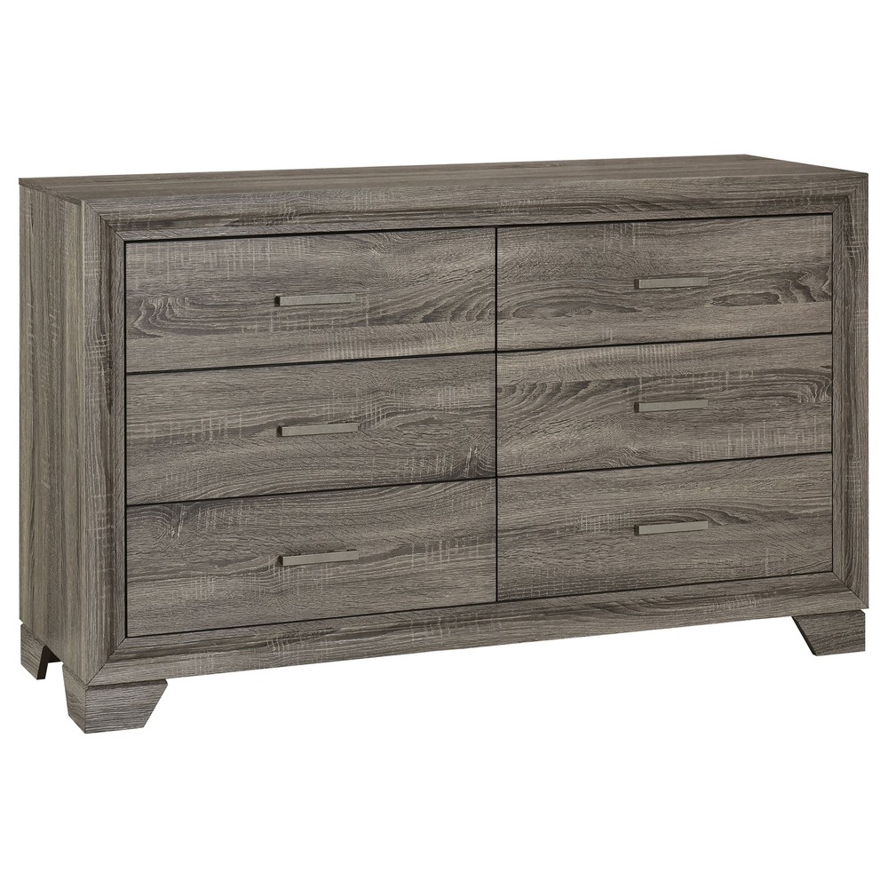 Coaster Wright 5-Piece Transitional Wood Eastern King Bedroom Set in Brown Oak