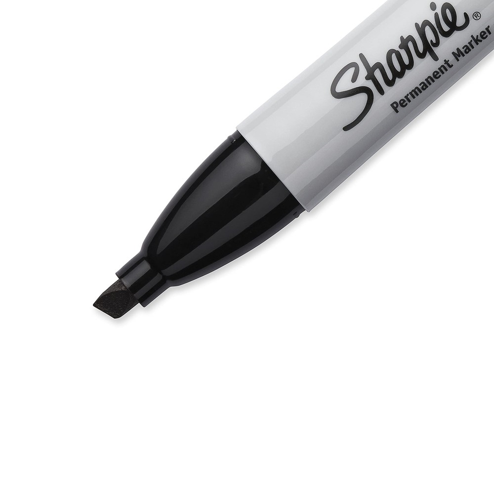 Sharpie Permanent Markers Chisel Tip Black 4 Count