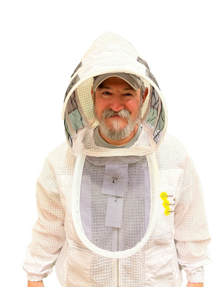 3 Layer Ventilated Beekeeping Protective Jacket with Veil that unzips at face
