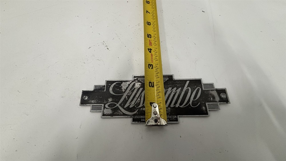 Luscombe Model 8 Emblem Placard Plate Rudder