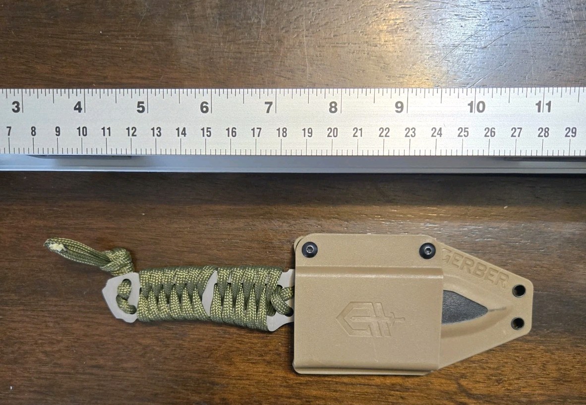 Gerber Bear Grylls Green Paracord Knife & Desert Sheath Full Tang Fixed Blade