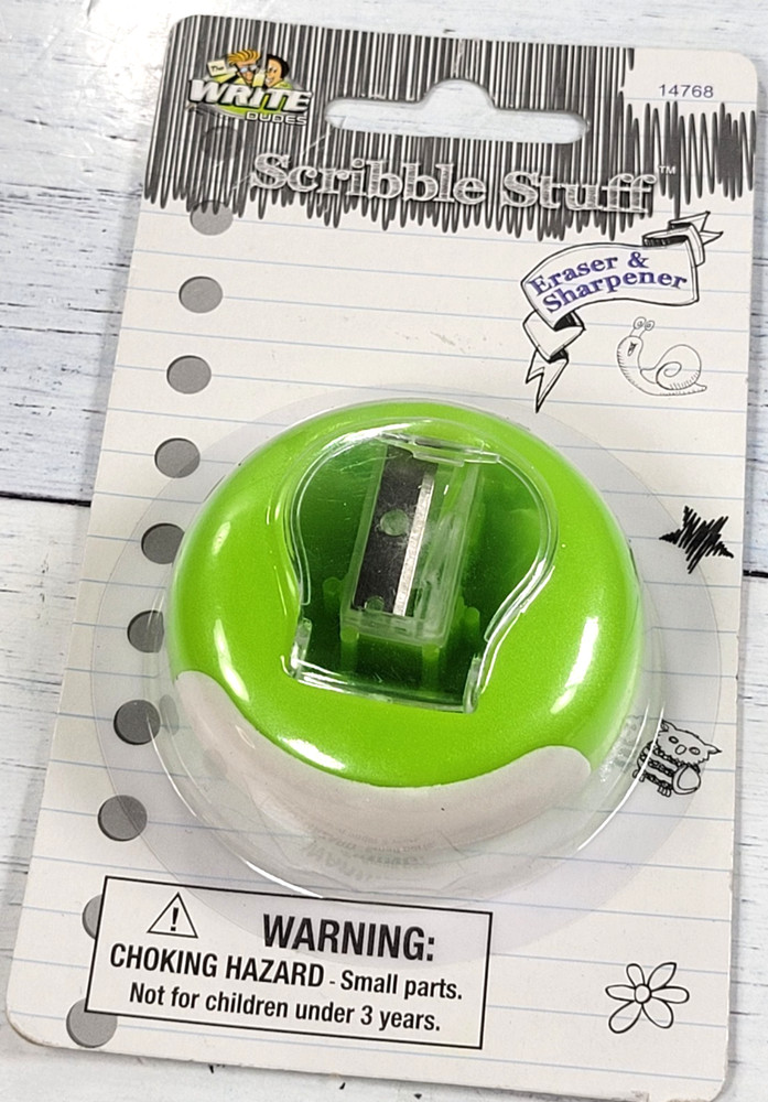 Scribble Stuff Eraser & Sharpener Combo, Green