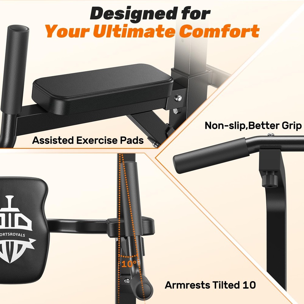 Power Tower, Multi-Function Pull up Bar Dip Station with Upgraded Adjustable ...