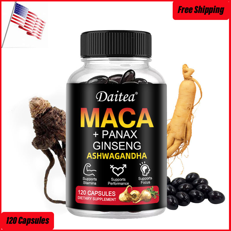 Maca Root Capsules 10,000mg | 120 Caps | Red, Yellow, Black Maca Supplements