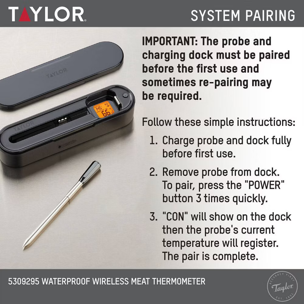 Taylor Bluetooth App Wireless Digital Cooking Kitchen Meat Thermometer