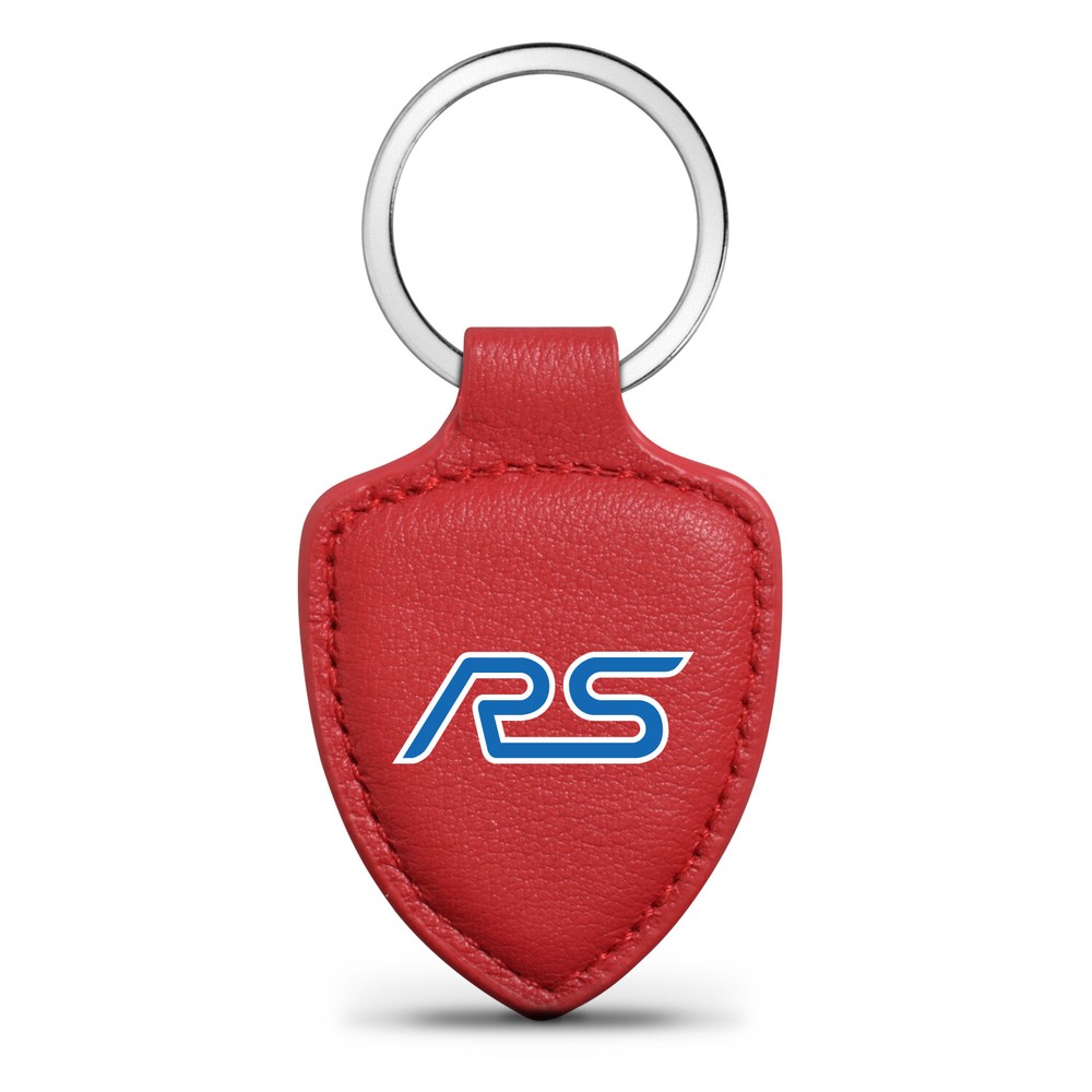 Ford Focus RS Red Real Leather Shield-Style Key Chain