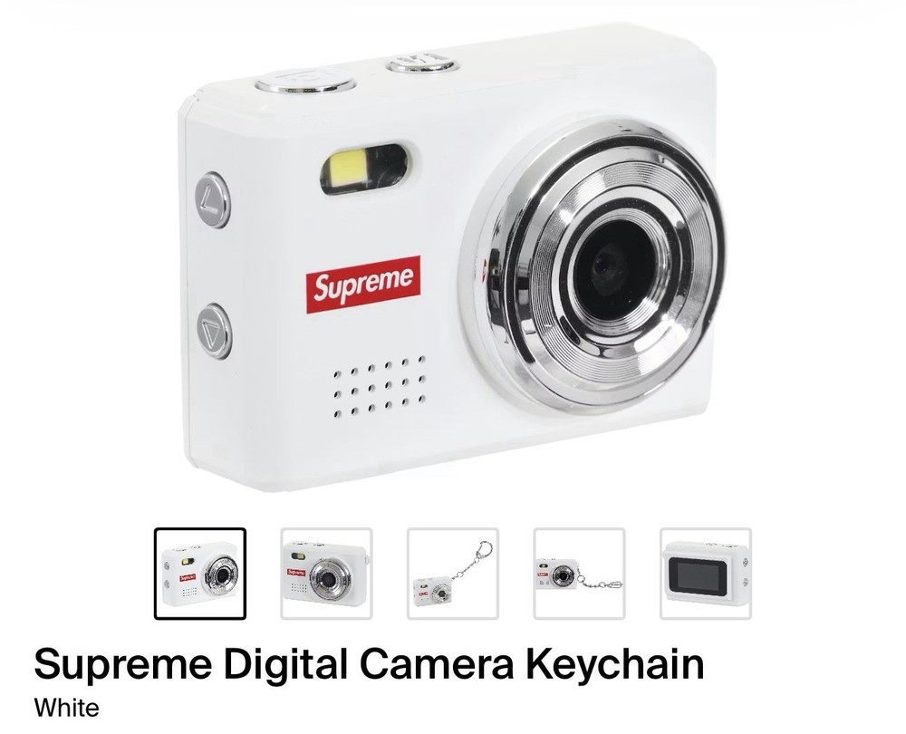 Supreme Digital Camera Keychain White