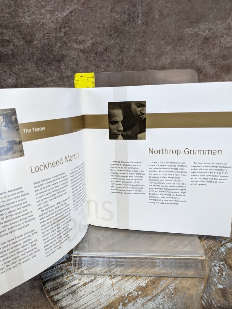 2001 Robert J. Collier Trophey Dinner Program w/ Menu & Unplayed CD F-35 JSF