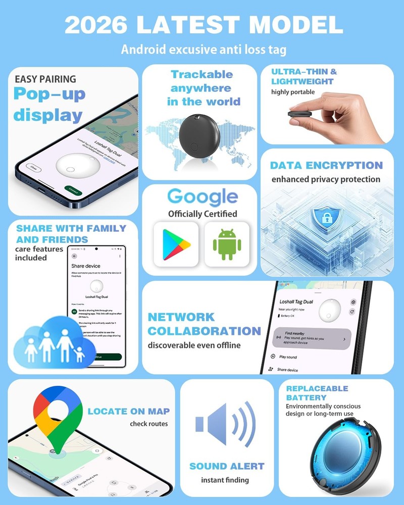 Air Tags for Android,Air Tags-4 Pack Android,2 Year Battery Life,Android Trac...