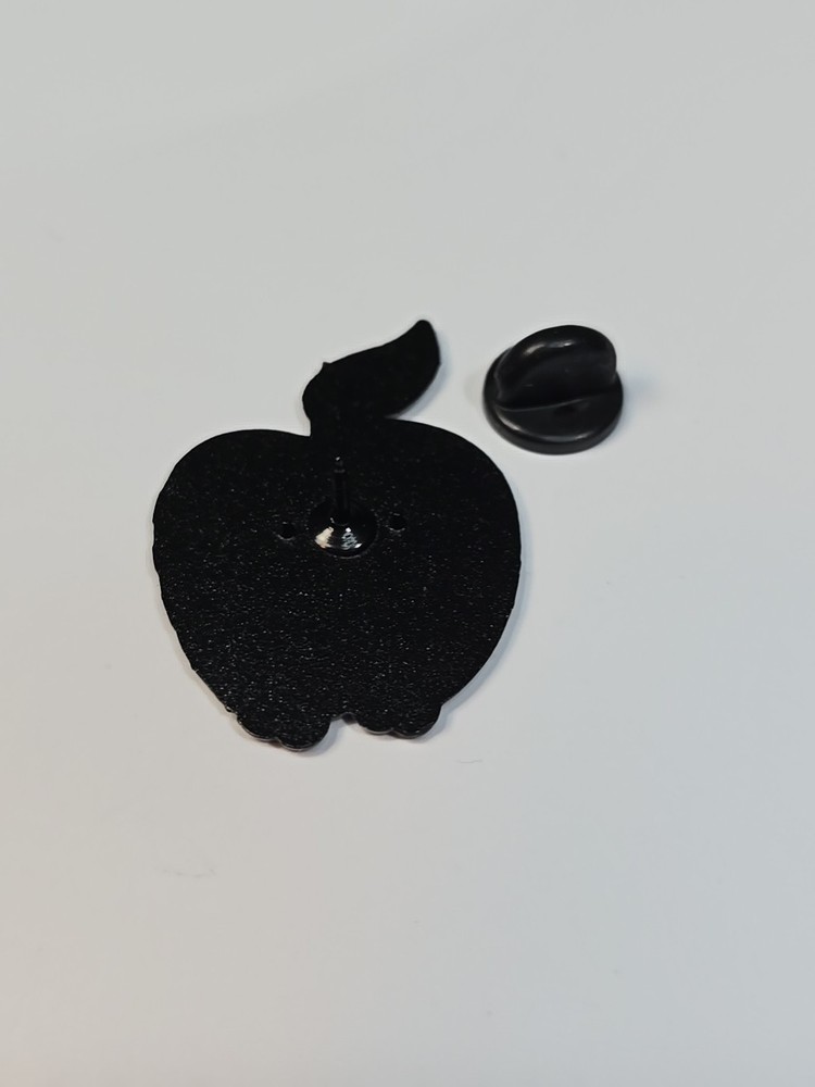 Worm Driving Apple Lapel Pin