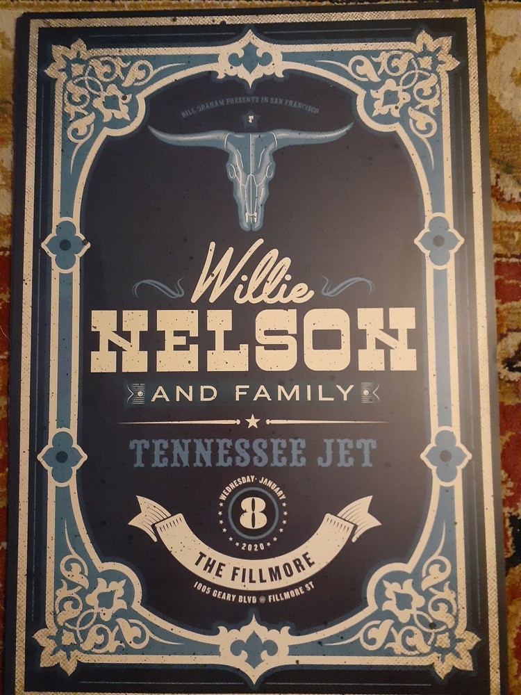MINT WILLIE NELSON Fillmore Poster 2019 BULL a
