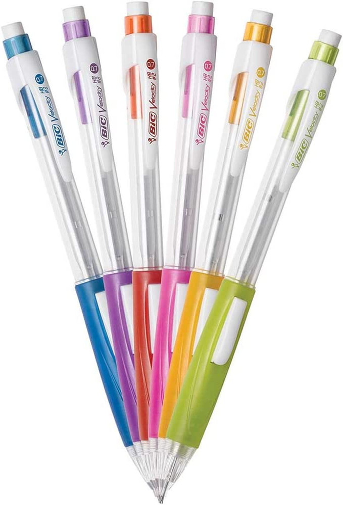 BIC Velocity Side Clic Mechanical Pencil, Medium Point (0.7Mm), Black, Soft Comf