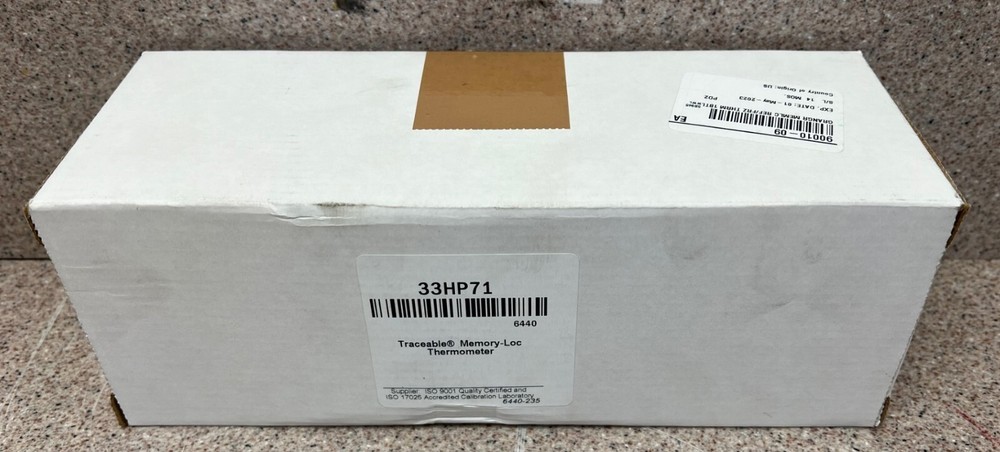 TRACEABLE 6440 MEMORY-LOC DIGITAL THERMOMETER, DATA LOGGING, 33HP71, NEW!!