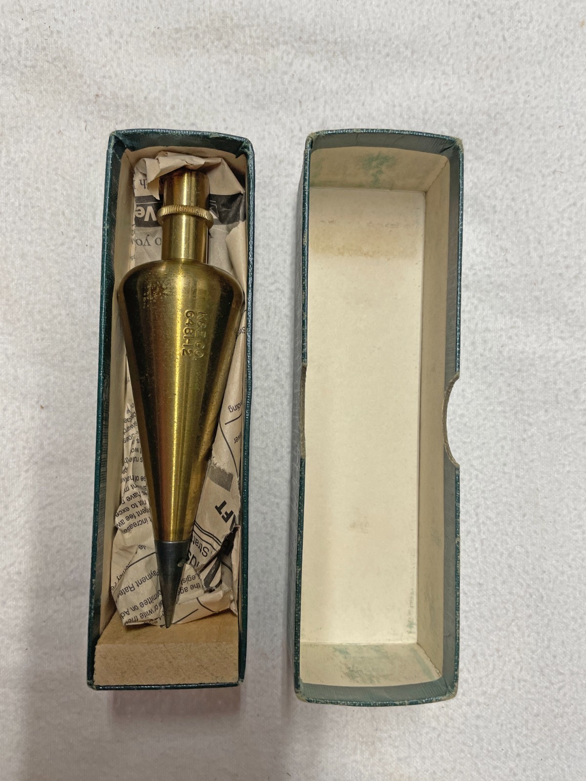 K&E 12-oz. Plumb Bob Cat. No. N6481 in Original Box