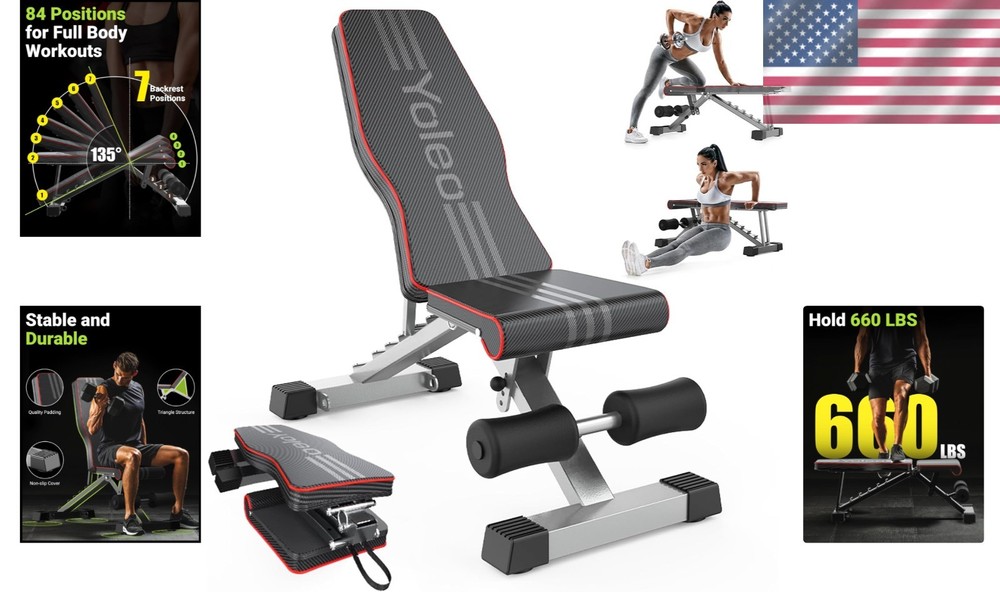 Superior Adjustable Weight Bench - Incline, Decline & Flat for Ultimate Workouts