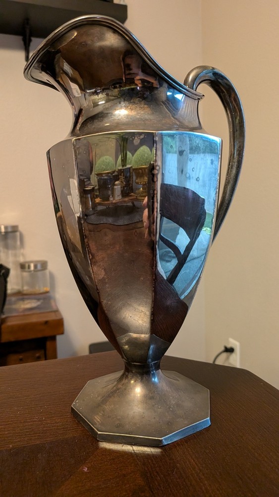 Wilcox International Silver Pitcher Antique H Engraved