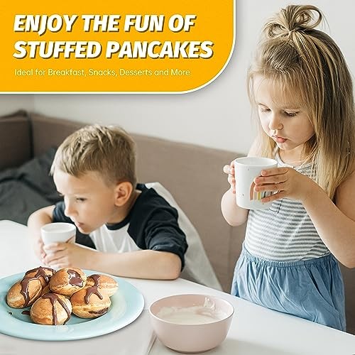 Mini Stuffed Pancakes Maker, Electric Ebleskiver Mini Stuffed Pancake Maker