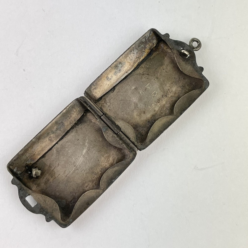 Antique Solid Silver Stamp Case Albert Ernest Jenkins 1913