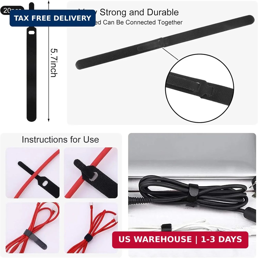 137PCS Cable Management Kit 4 Cable Sleeve Split 100 Cable Zip Ties 10 Cable Cli