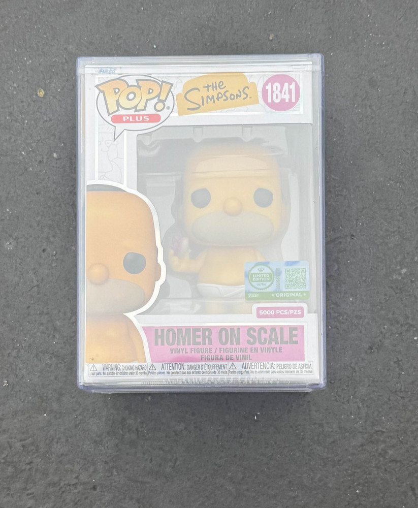 Pop! Plus Homer on Scale with Pop! Protector